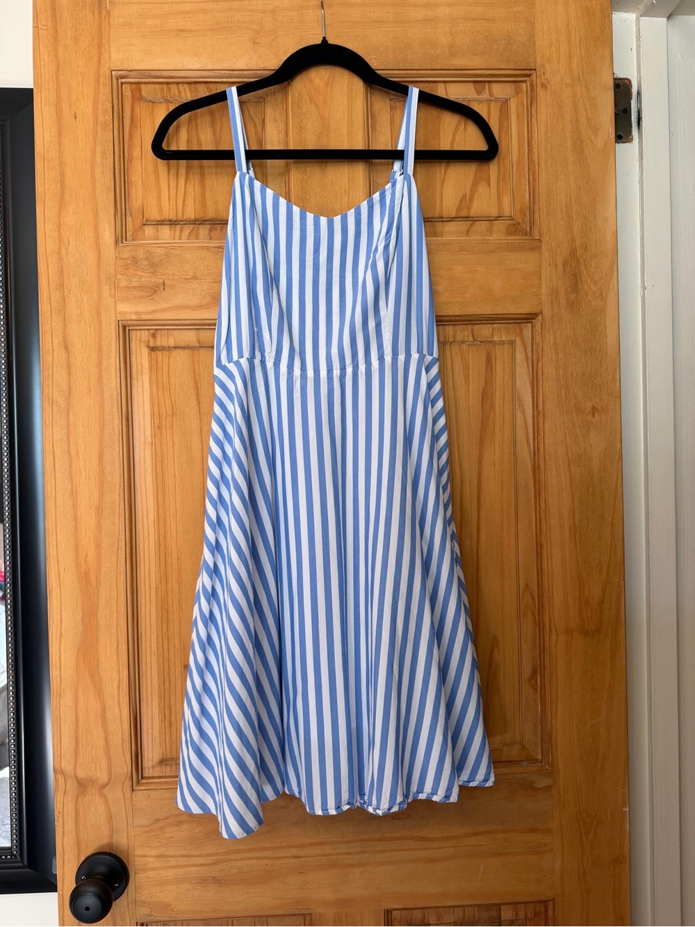 Old Navy Blue and White Striped Midi Sundress